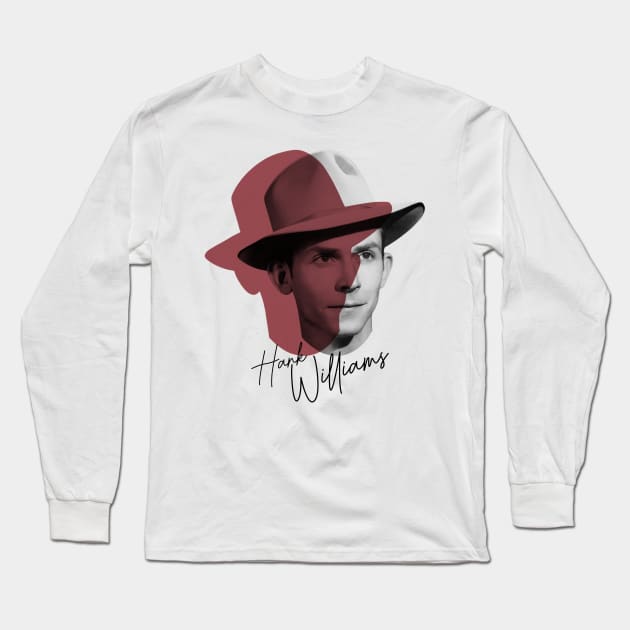 Hank Williams Long Sleeve T-Shirt by limatcin